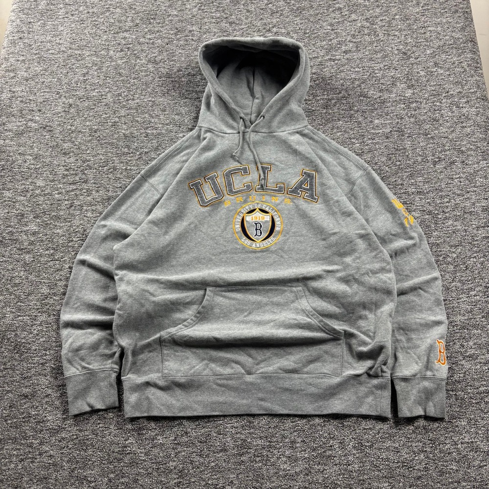 Y2K 2000s JanSport Collegiate UCLA Bruins Hoodie Grey Sweatshirt Mens Size XL